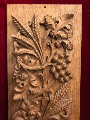 Hand Carved Panels style Baroque en hand-carved wood Oak, Dutch 19th century ( anno 1865 )