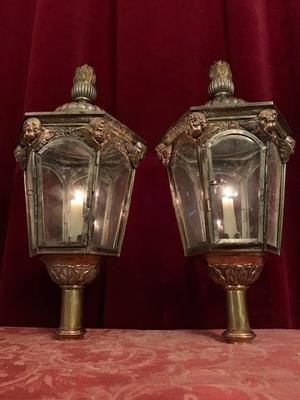 Lanterns style Baroque en Brass , Belgium 19th century ( anno 1810 )