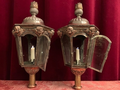 Lanterns style Baroque en Brass , Belgium 19th century ( anno 1810 )