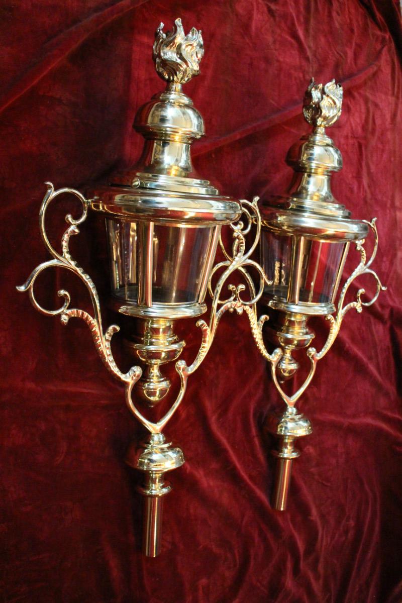 Pair  baroque Large Exceptional Baldachin-Lanterns.