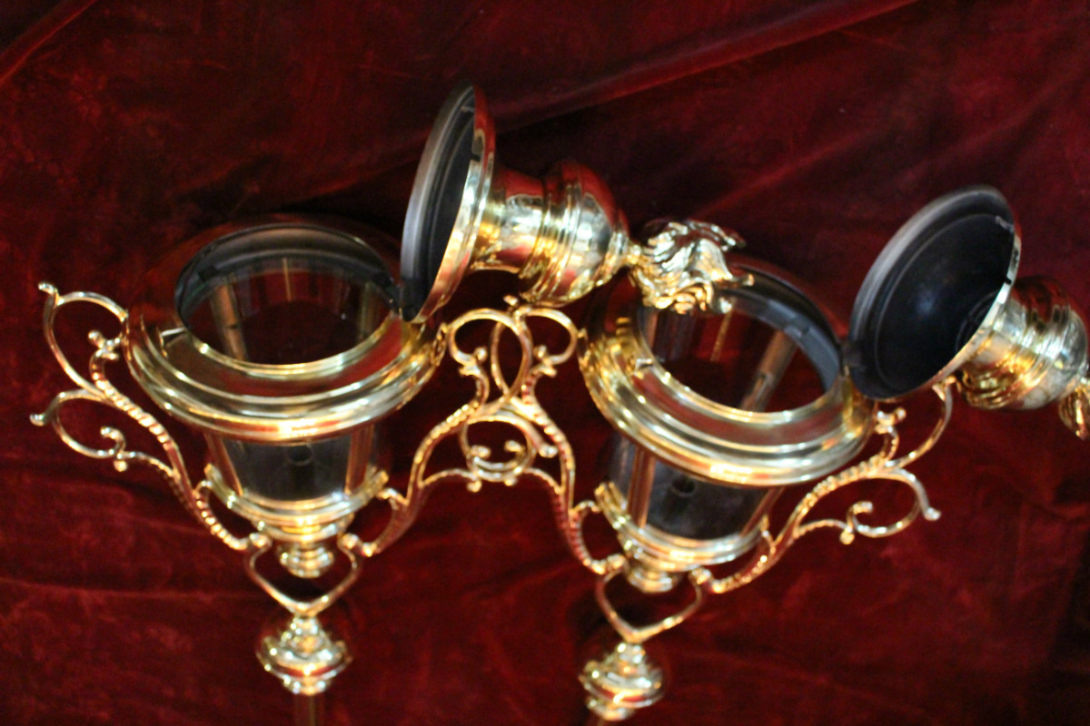 Pair  baroque Large Exceptional Baldachin-Lanterns.