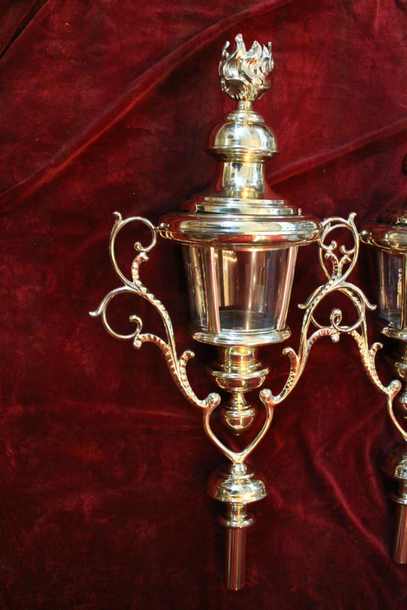 Pair  baroque Large Exceptional Baldachin-Lanterns.