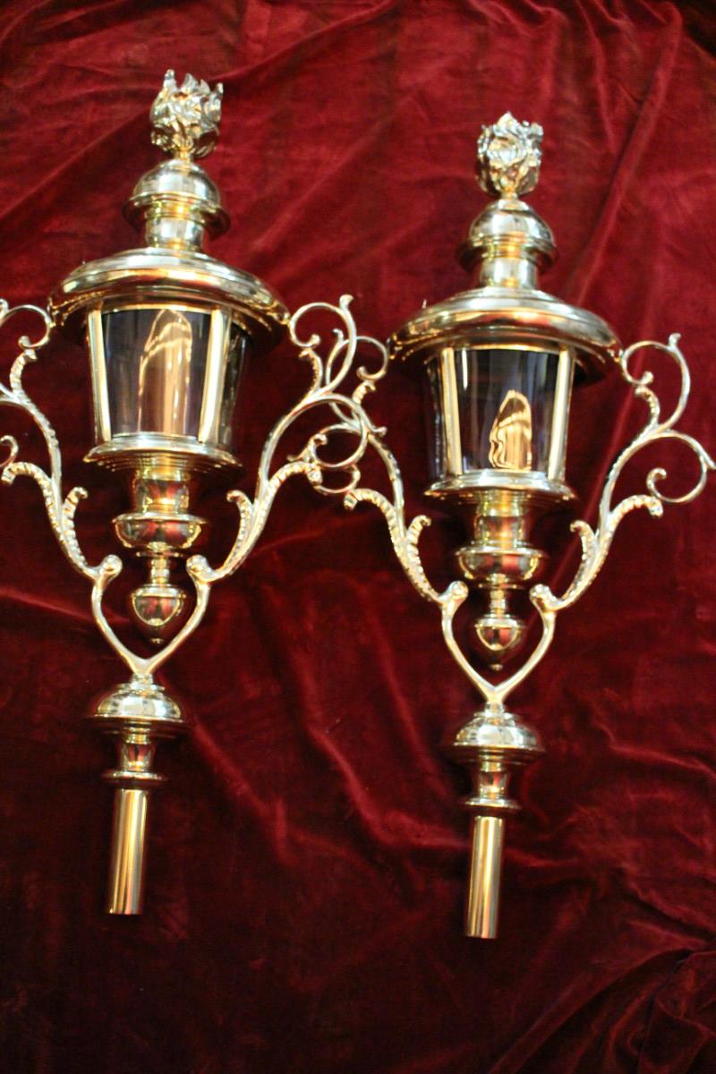 Pair  baroque Large Exceptional Baldachin-Lanterns.