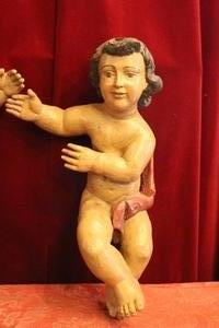 Putti style Baroque en wood polychrome, Spain 17 th century