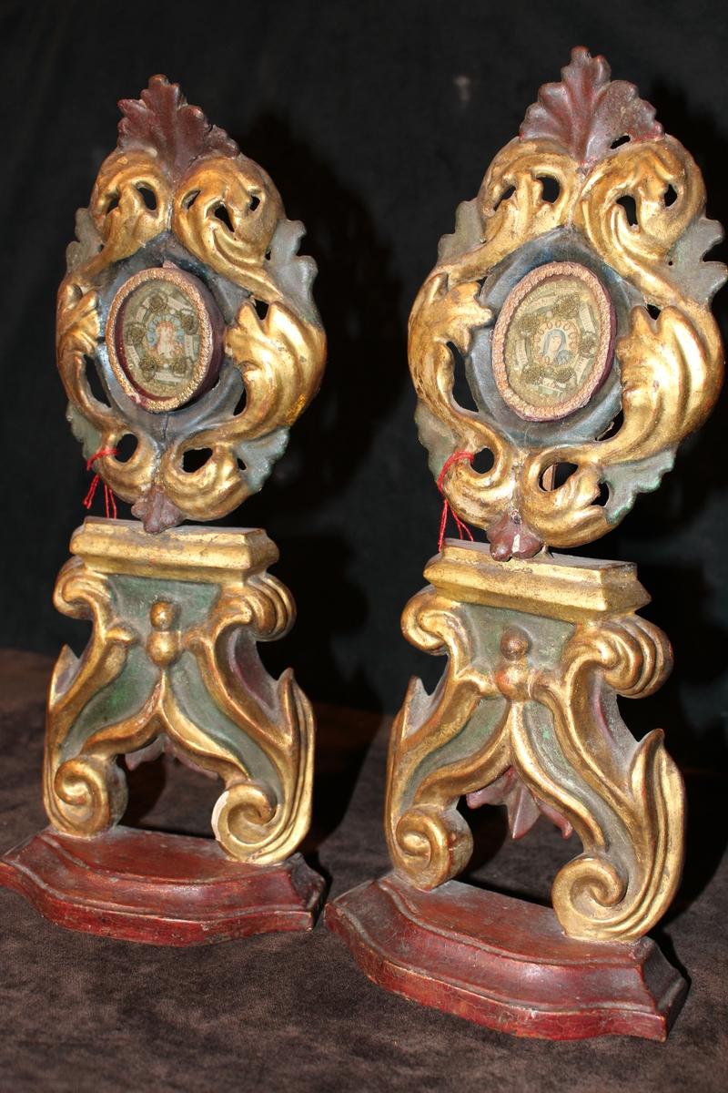 Pair baroque Reliquaries