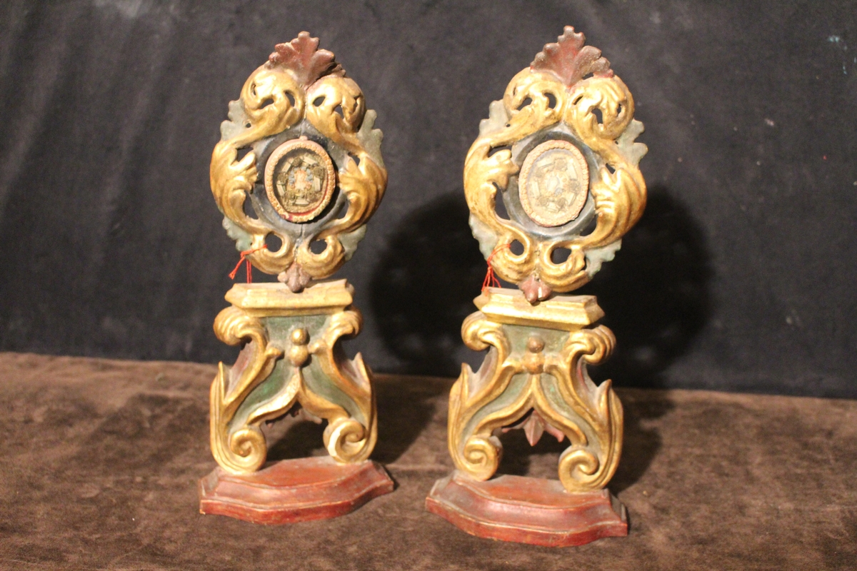Pair baroque Reliquaries