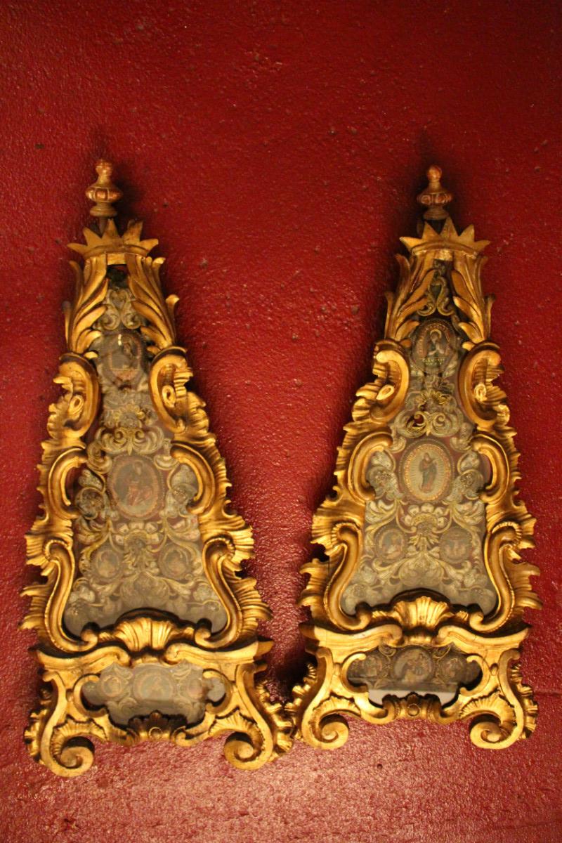 Pair Baroque - Rococo Matching Reliquaries  Museum - Worthy  Altar - Pieces