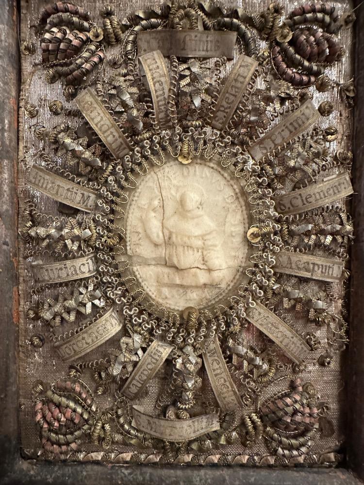 Pair Baroque - Style Altar - Reliquaries Multiple Relics Of Saints From Before The Schism ( Year 500 ).