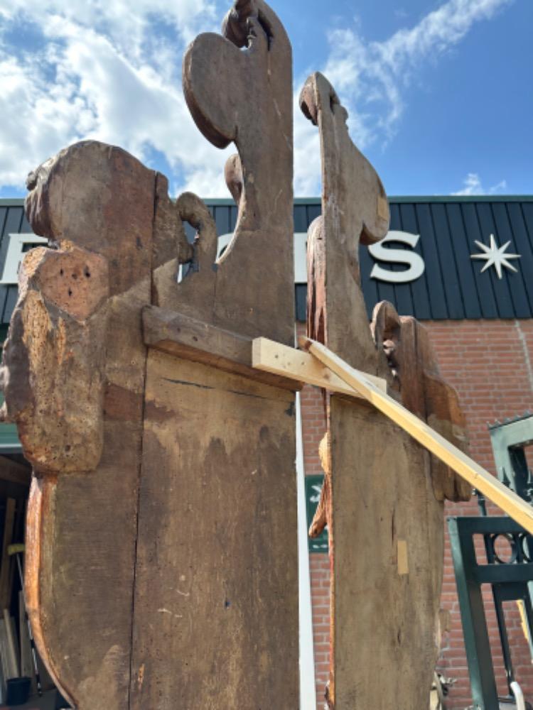 Pair Baroque - Style Angel Head Architectoral Ornaments