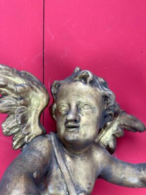 Angels  style Baroque - Style en Wood Polychrome / Gilt, Flemish Belgium 18 th century