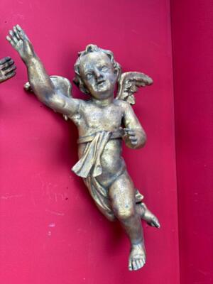 Angels  style Baroque - Style en Wood Polychrome / Gilt, Flemish Belgium 18 th century