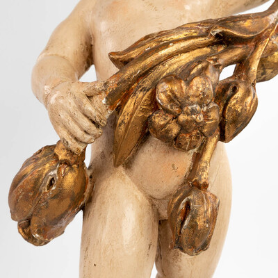 Angels Expected ! style Baroque - Style en Wood Polychrome, Italy  18 th century