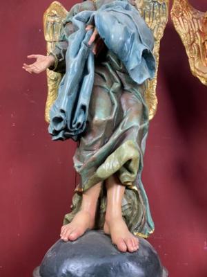 Angels High Price Range style Baroque - Style en Hand - Carved Wood Polychrome, Italy  17 th century ( Anno 1685 )