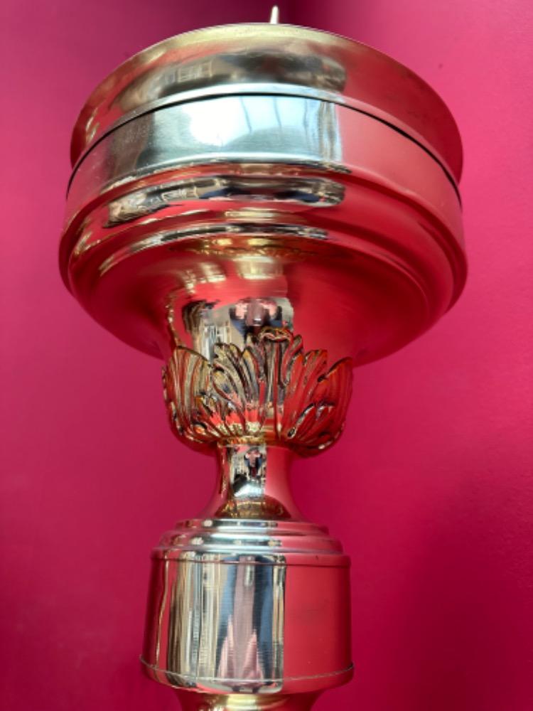 Pair Baroque - Style Candle Holders Measures Without Pin