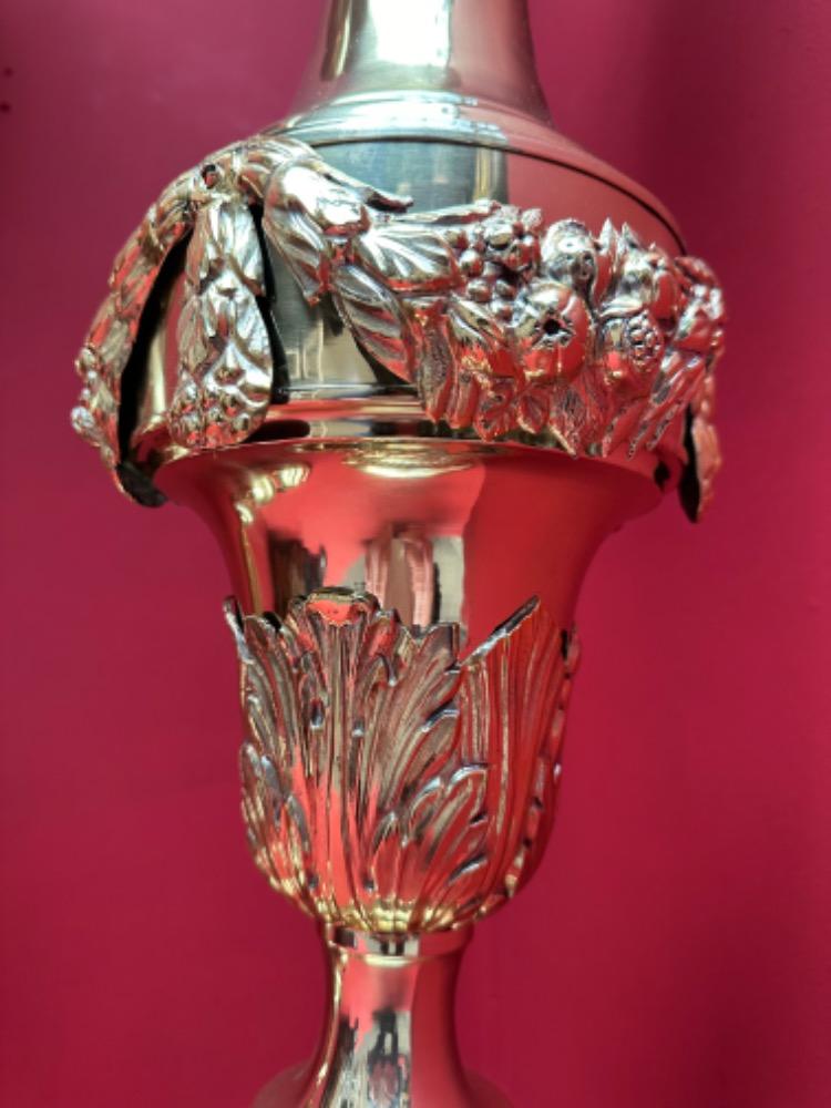 Pair Baroque - Style Candle Holders Measures Without Pin