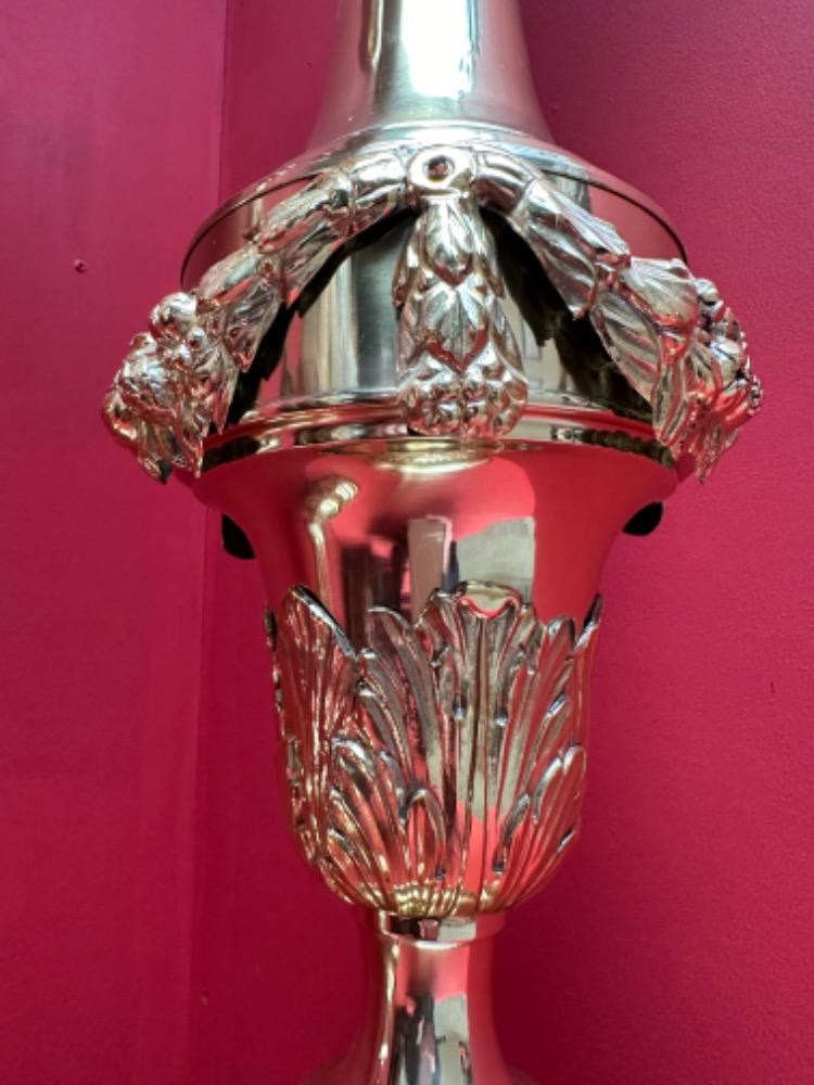 Pair Baroque - Style Candle Holders Measures Without Pin