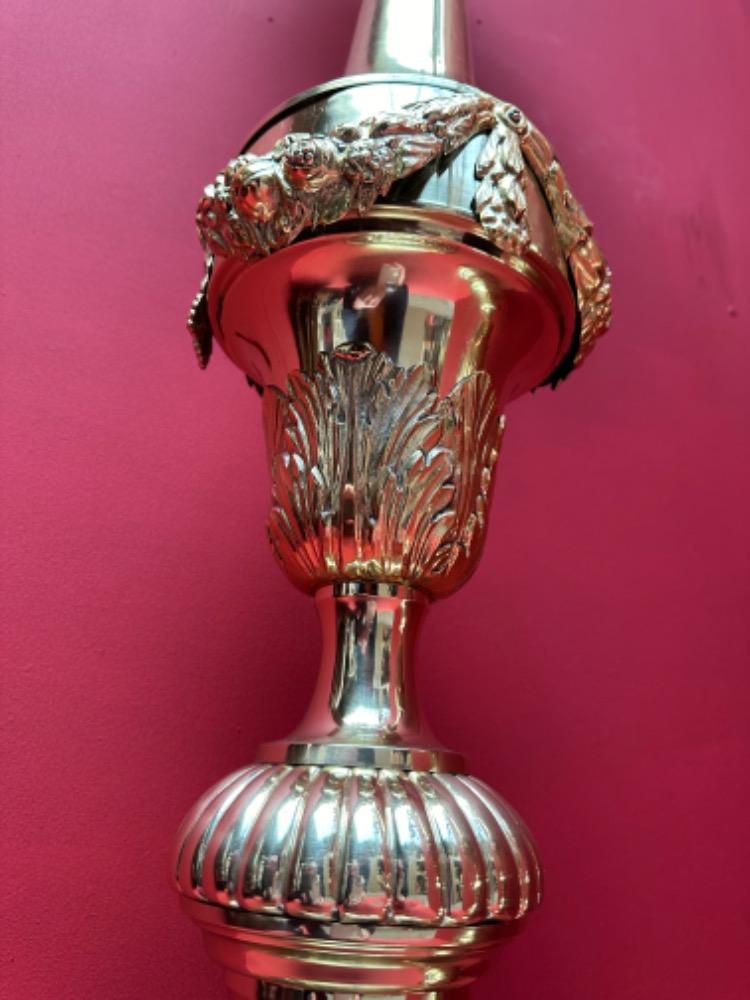 Pair Baroque - Style Candle Holders Measures Without Pin