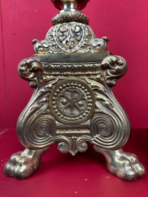 Candle Holders Measures Without Pin style Baroque - Style en Bronze, France 19 th century ( Anno 1865 )