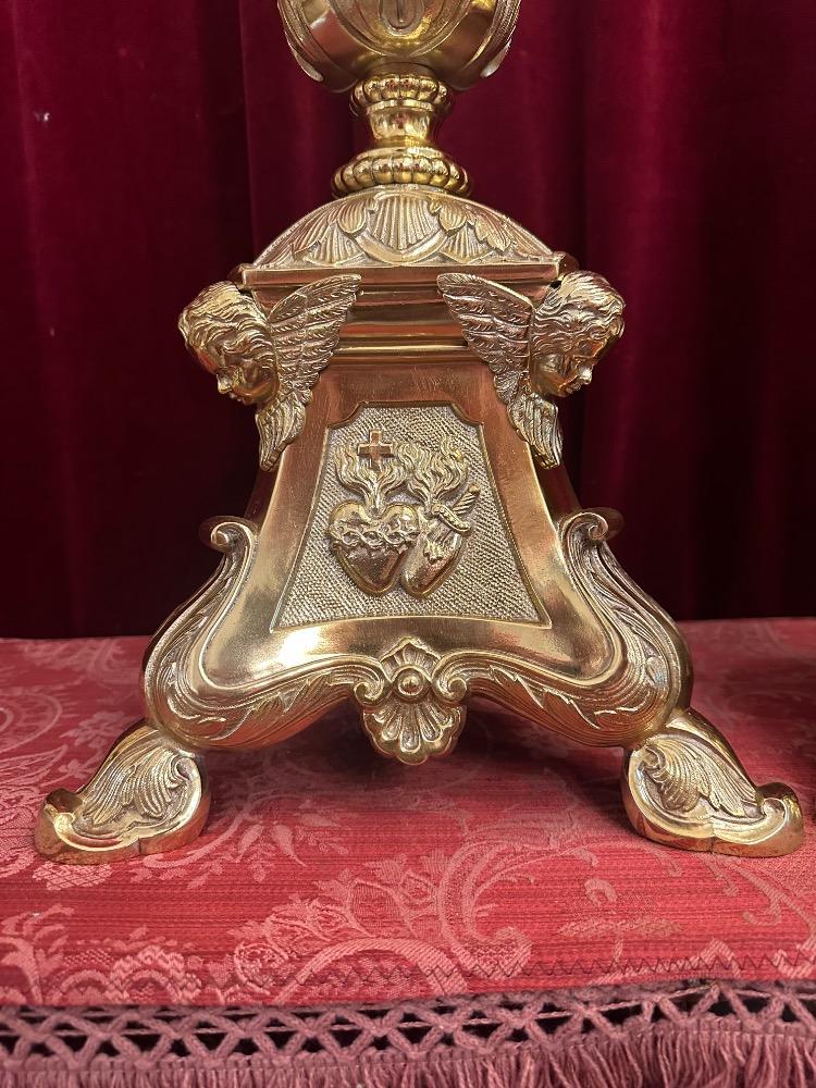 Pair Baroque - Style Candle Holders Measures Without Pin