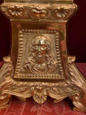 Candle Holders Measures Without Pin style BAROQUE-STYLE en Bronze / Polished and Varnished, France 19 th century ( Anno 1865 )