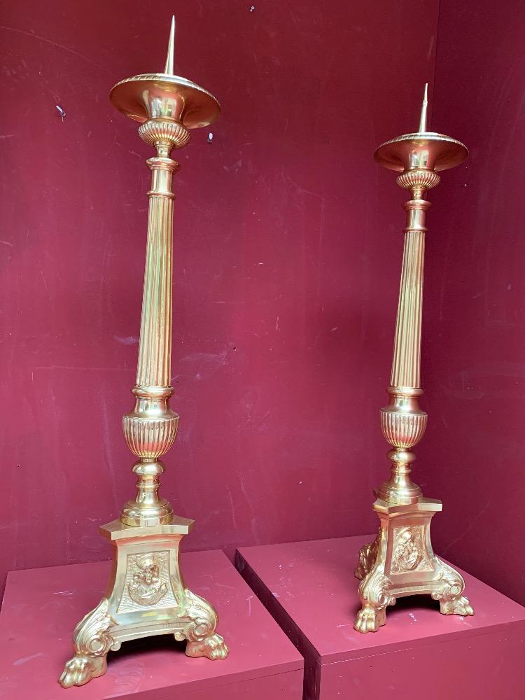Pair BAROQUE-STYLE Candle Sticks Measures Without Pin