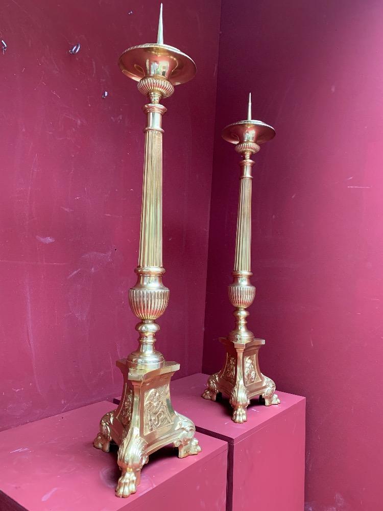Pair BAROQUE-STYLE Candle Sticks Measures Without Pin