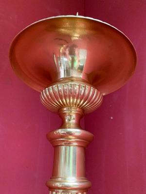 Candle Sticks Measures Without Pin style BAROQUE-STYLE en Bronze / Polished and Varnished, Belgium 19th century ( anno 1875 )