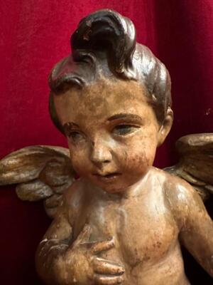 Cherubins Angels style Baroque - Style en Hand - Carved Wood , Belgium  18 th century