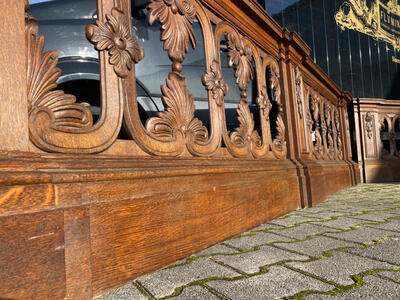 Communion Rails  style Baroque - Style en Oak wood, Belgium  19 th century Anno 1800