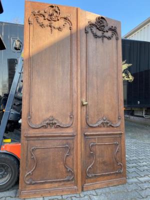 Entrance Doors  style Baroque - Style en Oak wood, Dutch 19 th century