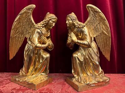 Pair Baroque - Style Kneeling Angels