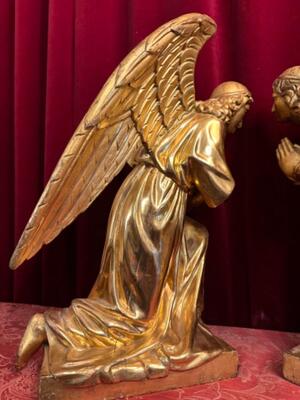 Kneeling Angels style Baroque - Style en Wood totally gold-leaf covered., Southern Germany 18 th century ( Anno 1775 )