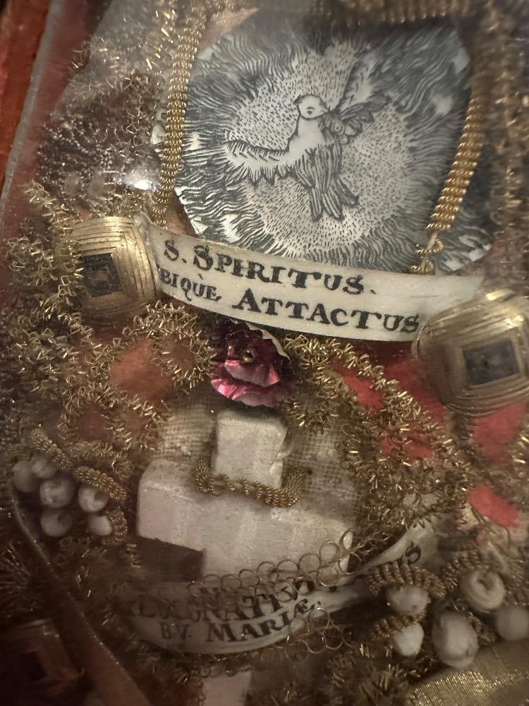 Pair Baroque - Style Matching Important - Reliquaries Containing Relics : Bmv - Cross Of Jesus - Place Of Birth Joannes Baptist. House Of St. Elisabeth Etc.