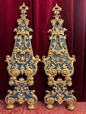 Pair Baroque - Style Matching Large Baroque Altar - Reliquaries