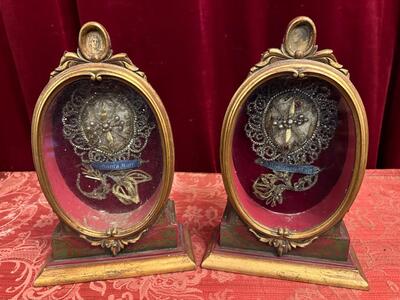 Pair Baroque - Style Reliquary - Relics: S. Vigilantii Mart. S. Bonifacii Mart.