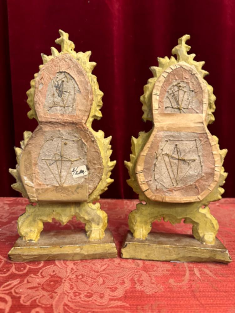Pair Baroque - Style Reliquary - Relics St. Bonifacii M. S. Candida M. S. Honoratii M. S. Laurentii M