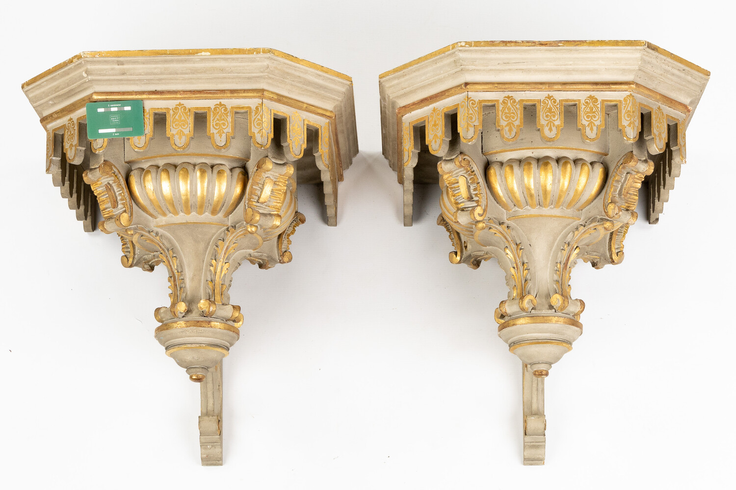Pair Baroque - Style Sculptured Wall Consoles