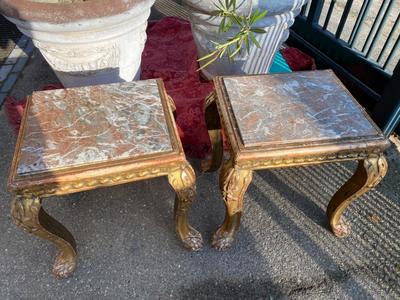 Tables style Baroque en Wood / Gilt / Marble, France 19 th century