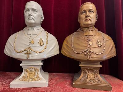 Busts Pius X  en Plaster, Netherlands  20 th century ( Anno 1925 )