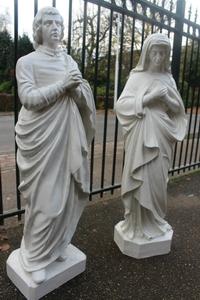 Calvary - Statues Of St. Mary & St. John. Sandblasted And New Paint. en Cast Iron, France 19th century