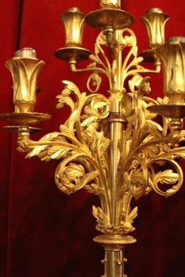 Candle Holders en Bronze / Gilt / Stones, France 19th century ( anno 1875 )