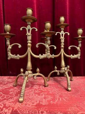Candle Holders en Bronze, Belgium  19 th century ( Anno 1840 )