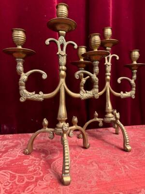 Candle Holders en Bronze, Belgium  19 th century ( Anno 1840 )