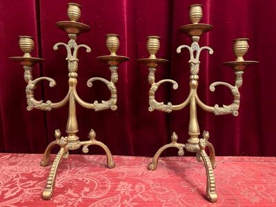 Candle Holders en Bronze, Belgium  19 th century ( Anno 1840 )