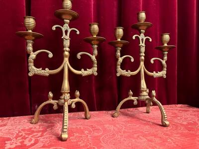 Candle Holders en Bronze, Belgium  19 th century ( Anno 1840 )