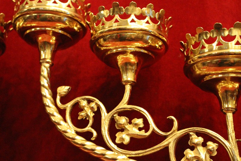 Pair  Candle Holders 5 Arms