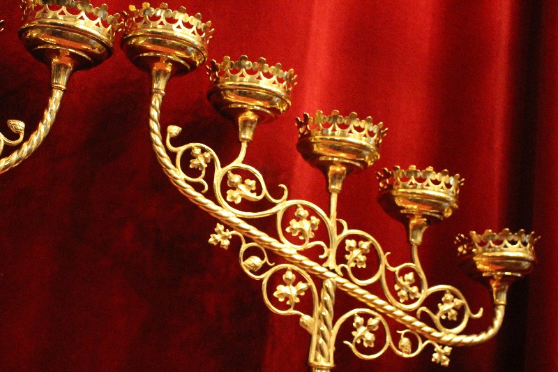 Pair  Candle Holders 5 Arms