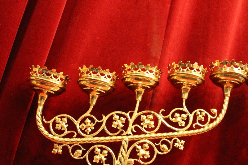 Pair  Candle Holders 5 Arms