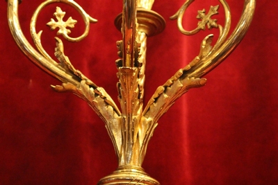 Candle Holders en Brass / Bronze / Gilt, Belgium 19th century (anno 1870)