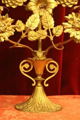 Candle Holders en Brass / Bronze / Gilt, France 19th century